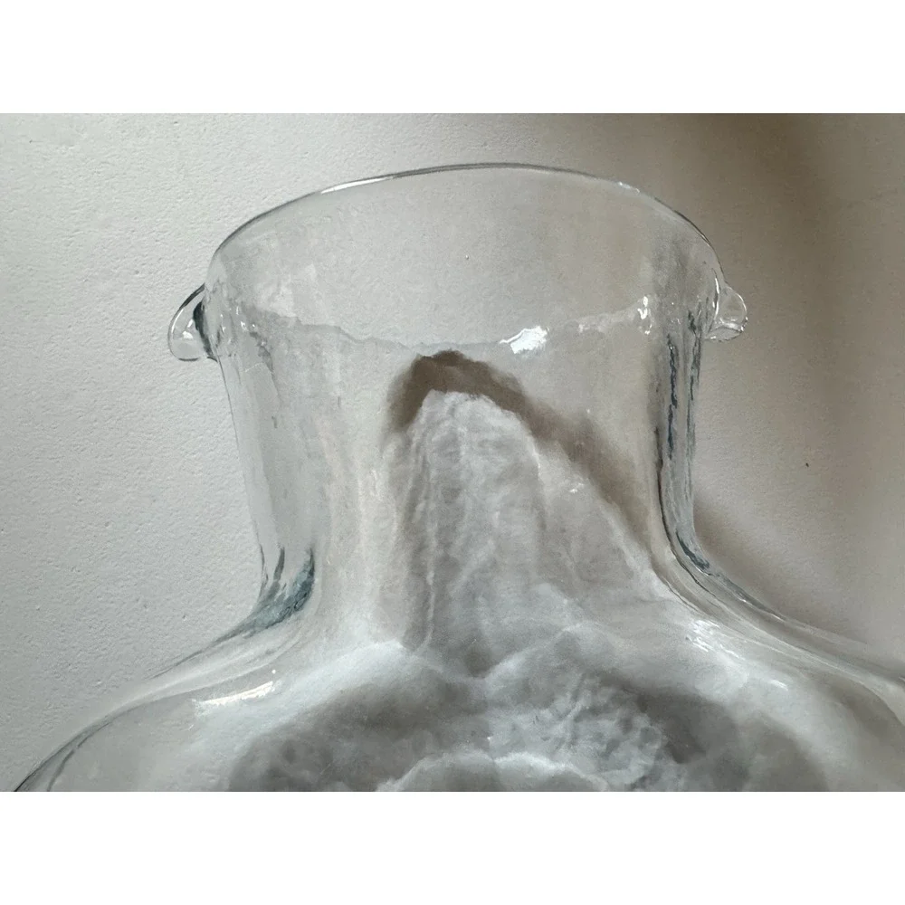 Vintage Blenko Glass #384 Water Carafe - Hand‎ Blown Crystal Clear - Dual Spout